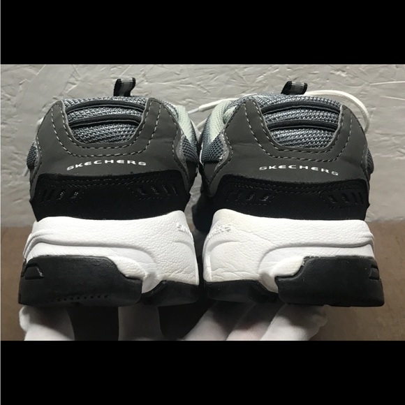 EUC Skechers Stamina Cutback Men's Sneakers Black Gray Leather Mesh Size 9EW - Picture 10 of 16